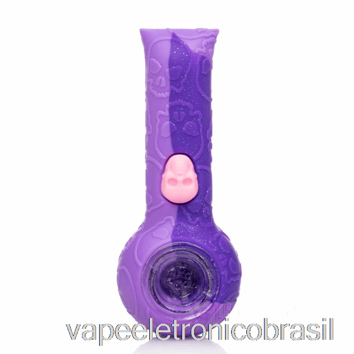 Vape Vaporesso Stratus Silicone Crânio Mão Tubo Orquídea Brilhante (glitter Violeta / Rosa)